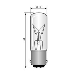 Indicatie- en signaleringslamp Miniatuur gloeilamp VEZALUX BUISLAMP 16X54   5WBA15D 24V 151652339